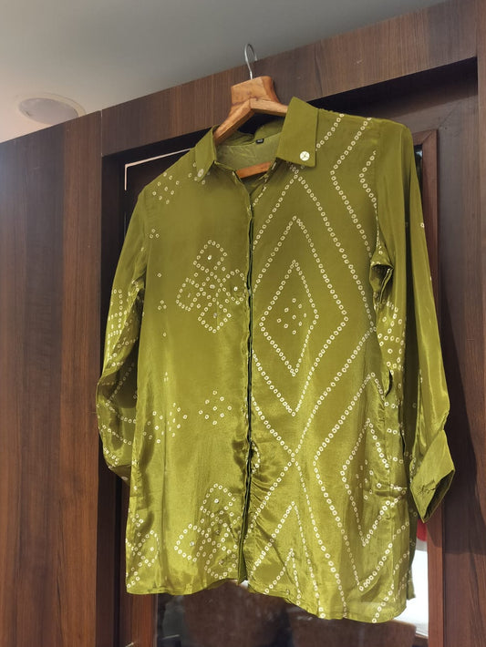 Smart Crepe Satin Printed Shirt