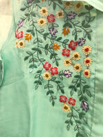 Organza Embroidered Co-Ord Set with Silk Bottom