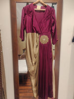 Women's Designer Gown with Kardana & Golden Beads Flower Work | Party Wear Indowester Gown