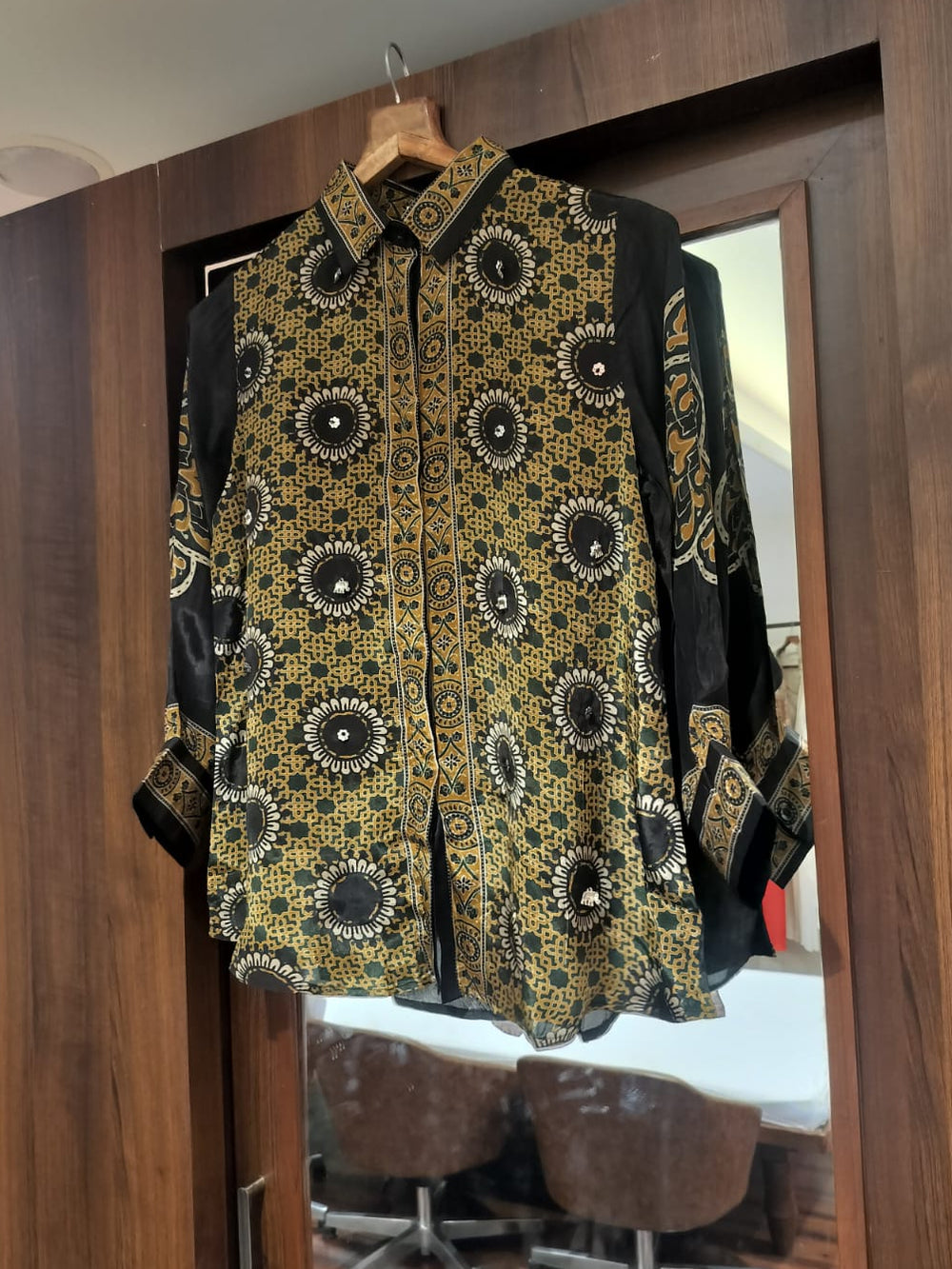 Smart Crepe Satin Printed Shirt